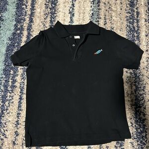 Bally Black Polo Shirt with Embroidered Detail